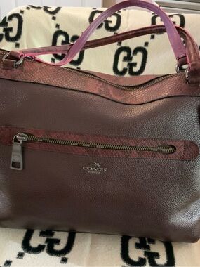 Coach Burgundy Leather Tote Purse
